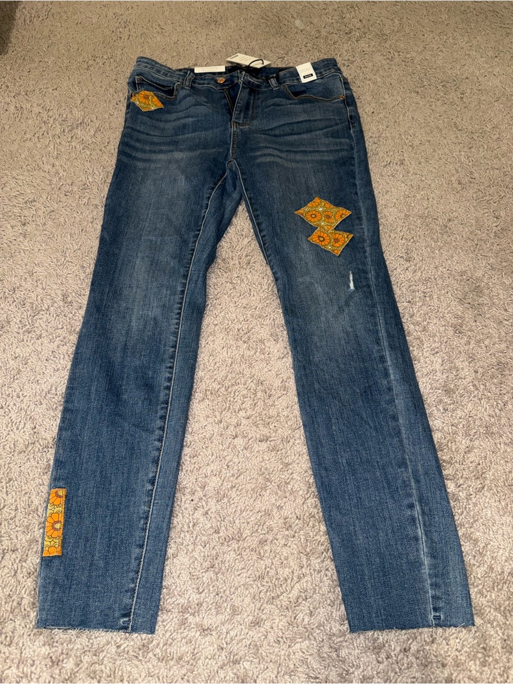Judy blue floral patch jeans RARE